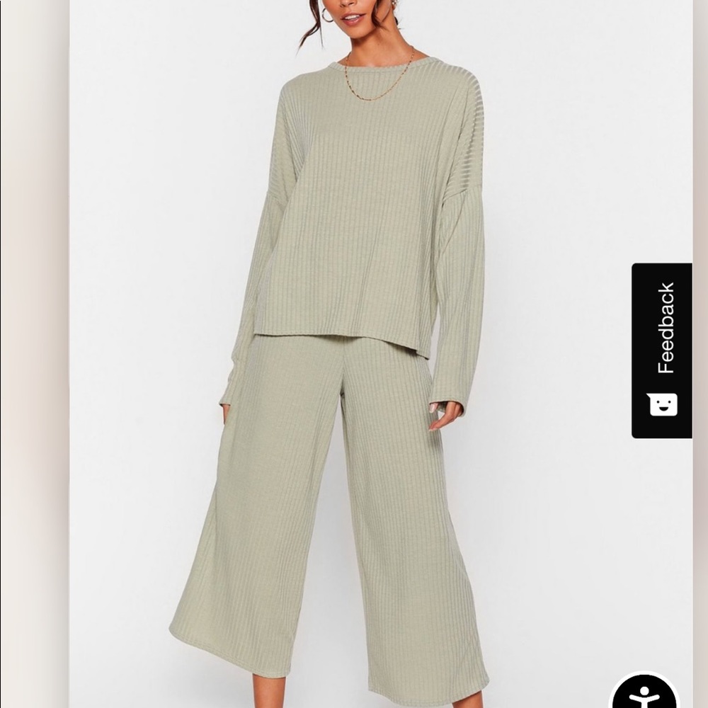 NWT Nasty Gal Ribbed Lounge Set